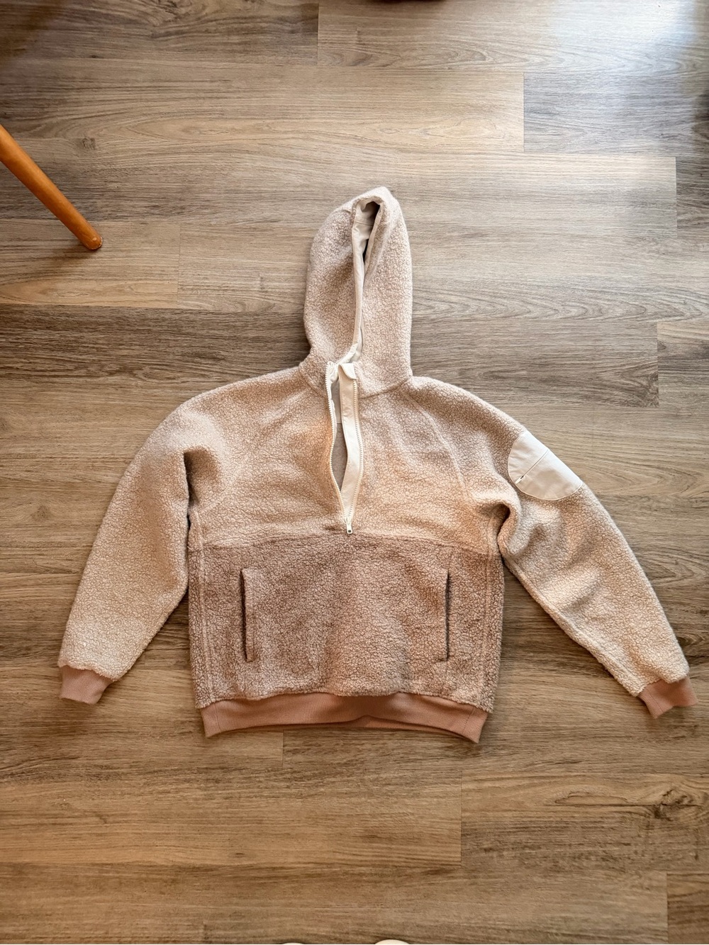 Outdoor Voices Cream Sherpa Half-Zip Hoodie
